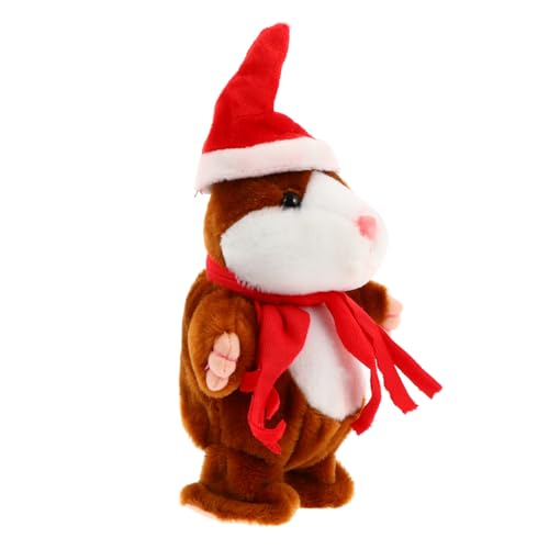 Vaguelly Elektrisches Hamster Plüschspielzeug für Weihnachtsrot Schal Interaktives Kuscheltier ohne Batterien für Eltern Junge Mädchen Vaguelly Elektrisches Hamster Plüschspielzeug für Weihnachtsrot Schal Interaktives Kuscheltier ohne Batterien für Eltern Junge Mädchen von Vaguelly