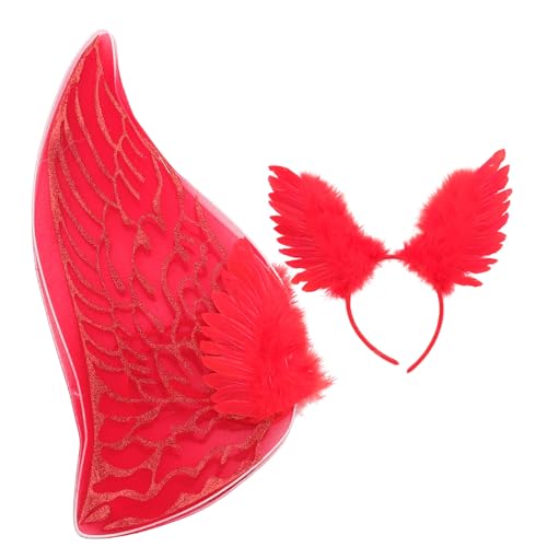 Vaguelly Engelsflügel und Haarreif aus Federn Leichtes Engelskostüm für Mädchen Cosplay und Party Sicherer Bequemer Kopfschmuck mit Dekorativen Flügeln Perfektes Accessoire für Karneval und von Vaguelly