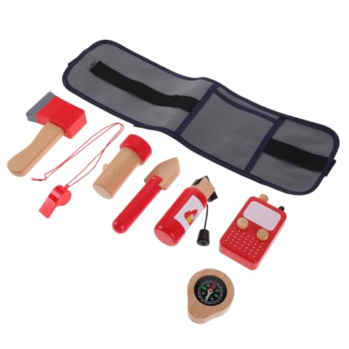 Vaguelly Feuerwehr Rollenspiel Set mit Werkzeuggürtel Holzspielzeug und Zubehör Feuerwehrmann Kostüm für Jungen und Mädchen für Kreative Rollenspiele und Vaguelly Feuerwehr Rollenspiel Set mit Werkzeuggürtel Holzspielzeug und Zubehör Feuerwehrmann Kostüm für Jungen und Mädchen für Kreative Rollenspiele und von Vaguelly
