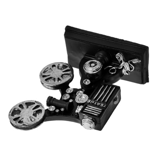 Vaguelly Filmmaschine Statue Mini-puppenhauszubehör Mini-filmprojektor- Miniatur-puppenhaus- Salon Denkerstatuen Schnitzen Statuen Von Skulpturen Figur Harz Black von Vaguelly