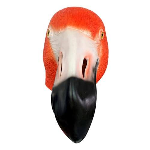 Vaguelly Flamingo Maske Vollkopf Party Cosplay Halloween Maske Tierkostüm Atmungsaktiv Umweltfreundlich Erwachsene Universalgröße Spaß für Maskenbälle Karneval von Vaguelly