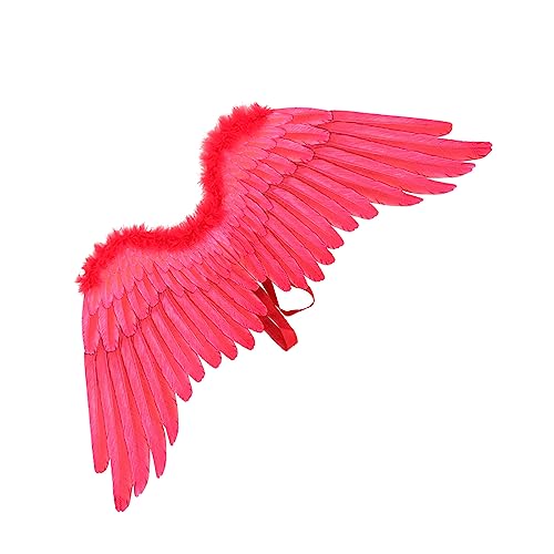 Vaguelly Flügel Kinderkostüme Amor-Engel-Kostüm Engelskostüm für Halloween- Halloween Costume Halloween Kleidung Halloween-Requisite Cosplay -Requisiten Vlies rot von Vaguelly