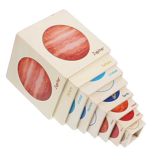 Vaguelly Frühförderungs Holzspielzeug Planeten Montessori Lernspielzeug für Kleinkinder Jahre Fördert Kognitive Fähigkeiten Farb und Formverständnis Pädagogisches Kinderspielzeug von Vaguelly