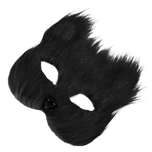 Vaguelly Fuchsmaske Fuchs-Therian-Maske Kunstpelz Halbes Gesicht Tiermaske Karneval Maskerade Kostüm Requisiten Partyzubehör von Vaguelly