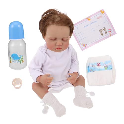 Vaguelly Fütterungsspielzeug Realistische Babypuppen Puppenspielzeug Reborn Babys Fake Boy Neugeborene Babypuppen Zubehör Vinyl Babypuppe Memory Puppen Süße Babypuppe von Vaguelly