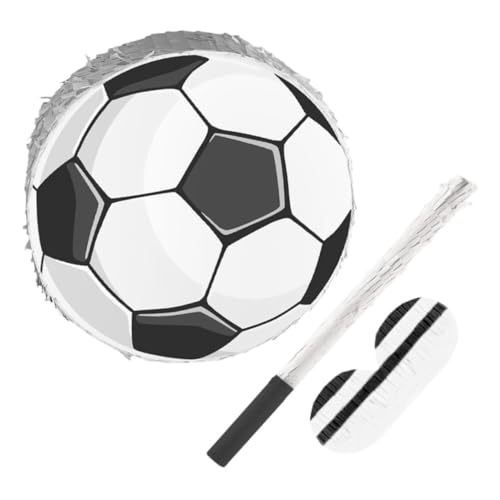 Vaguelly Fußball Pinata mit und Augenmaske Bunte Partydekoration für Kindergeburtstag Papierkonfetti für Fußball Mottoparty Spiele und Festveranstaltungen von Vaguelly