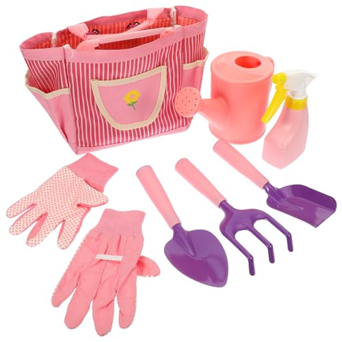 Vaguelly Robustes Gartenwerkzeug-Set Für Kinder 7-teilig Mit Schaufel Rechen Gießkanne Sprüher Wasserkocher Handschuhen Und Tasche Für Kinder Zum Spielen Im Garten von Vaguelly
