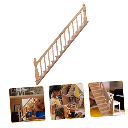 Vaguelly Geländer Treppen Treppenhilfe Mini- Puppenhausmöbel Aufzug Miniaturen Dach mikrolandschaft handlauf treppe puppenhauszubehör Miniaturdekor Miniaturtreppe für Puppenhaus hölzern von Vaguelly
