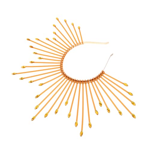 Vaguelly Goldener Goddess Crown Stirnband mit Sonnenstrahlen-spikes Leichter Kopfschmuck für Frauen Verstellbares Halloween Karneval-accessoire Eleganter Cosplay Hochzeitskopfschmuck Vaguelly Goldener Goddess Crown Stirnband mit Sonnenstrahlen-spikes Leichter Kopfschmuck für Frauen Verstellbares Halloween Karneval-accessoire Eleganter Cosplay Hochzeitskopfschmuck von Vaguelly