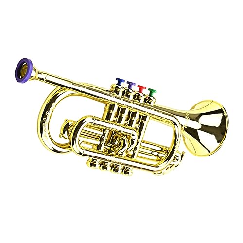 Vaguelly Goldenes Horn Kleinkindspielzeug Kinderspielzeug Trompete Babyspielzeug Trompete Vorschulmusikinstrumente Trompeten Requisite Musikinstrumente Mini Trompete Dekoration von Vaguelly