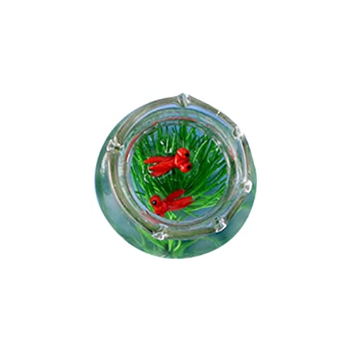 Vaguelly Goldfischglas Aus Glas Miniaturen Heimdekoration Miniaturornament Miniatur Fischglas Miniaturmöbel Zubehör Für Puppenhäuser Puppenmöbel Dekoration Aquarium Autospielzeug Rot von Vaguelly