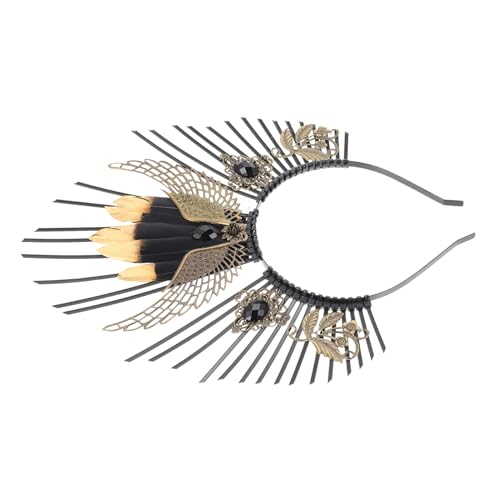 Vaguelly Gothic Damen Haarreif Schwarzer Heiligenschein mit Filigranem Design Party Haaraccessoire für Kostüm Verstellbar Weich und Elastisch für Festliche Anlässe und Fotoshootings Vaguelly Gothic Damen Haarreif Schwarzer Heiligenschein mit Filigranem Design Party Haaraccessoire für Kostüm Verstellbar Weich und Elastisch für Festliche Anlässe und Fotoshootings von Vaguelly