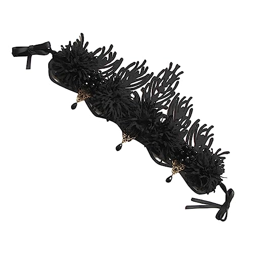 Vaguelly Gothic Haarband Krone Halloween Kopfschmuck Schwarzes Stirnband Party Accessoire für Gothic Braut Cosplay und Festliche Anlässe Vaguelly Gothic Haarband Krone Halloween Kopfschmuck Schwarzes Stirnband Party Accessoire für Gothic Braut Cosplay und Festliche Anlässe von Vaguelly