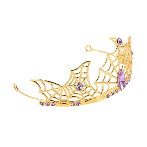 Vaguelly Gothic Spinnenkronen-haarreif Verstellbares Halloween Diadem mit Strass Leichtes Headpiece für Erwachsene für Vampir Prinzessinnen-kostüme von Vaguelly
