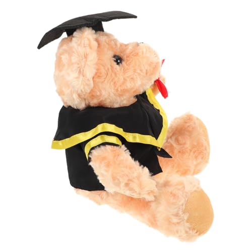 Vaguelly Graduationsbär Plüschtier mit Doktorhut Weicher Abschlussbär als für Kindergarten Schule Universität Symbol für Erfolg und Erinnerung Kuscheliges Stofftier für Feierlichkeiten von Vaguelly