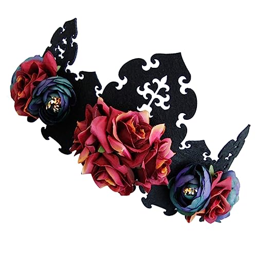Vaguelly Halloween Blumenkrone Haarreif für Damen Leichter und Eleganter Kopfschmuck für Halloween Partys Cosplay und Besondere Anlässe von Vaguelly
