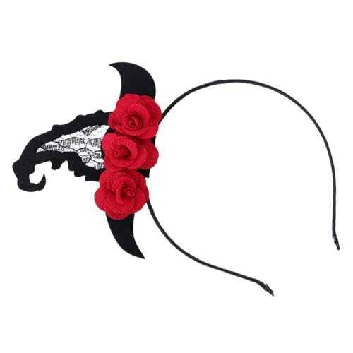Vaguelly Halloween Haarband mit Blütenhut Dekoratives Stirnband für Damen Weich und Hautfreundlich Modisches Accessoire für Halloween Partys und Cosplay von Vaguelly