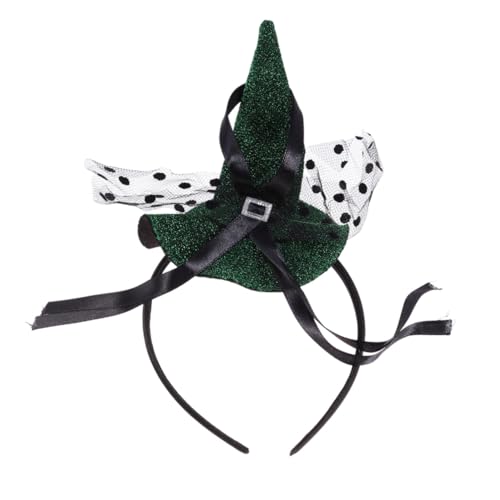 Vaguelly Halloween Haarreif Damen Grüner Hexenhut aus Punkt Mesh Leichter und Kunststoff Einzigartiges Spitzes Hexenhut Design für Halloween Kostüm und Party Dekoration Vaguelly Halloween Haarreif Damen Grüner Hexenhut aus Punkt Mesh Leichter und Kunststoff Einzigartiges Spitzes Hexenhut Design für Halloween Kostüm und Party Dekoration von Vaguelly