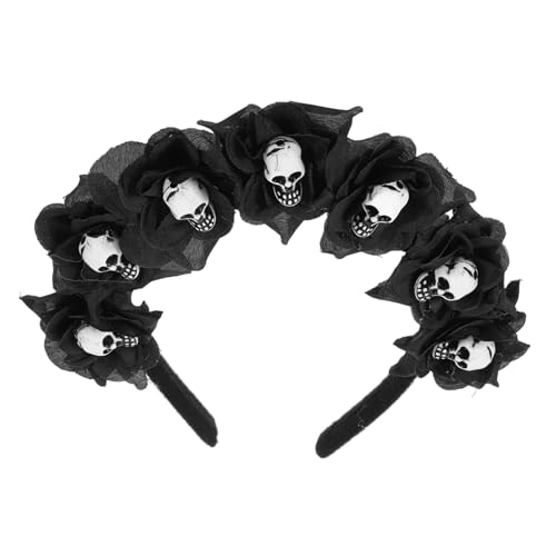 Vaguelly Halloween Haarreif Schwarz mit Blumen und Skelett Leichtes Cosplay Accessoire für Damen und Bequem für Halloween Partys Kostüm und Dekoration Vaguelly Halloween Haarreif Schwarz mit Blumen und Skelett Leichtes Cosplay Accessoire für Damen und Bequem für Halloween Partys Kostüm und Dekoration von Vaguelly