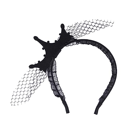 Vaguelly Halloween Haarschmuck Krone Stirnband Schwarzer Netzstoff Kopfschmuck Haarband für Damen Halloween Party Fotos Requisiten von Vaguelly