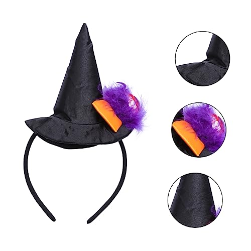 Vaguelly Halloween Hexenhaarreif mit Spitzem Hut Bequemer Kopfschmuck für Damen für Karneval Kostüm und Mottopartys Stilvolles Accessoire für Halloween und Cosplay Events von Vaguelly