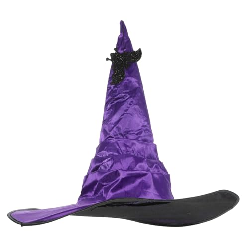 Vaguelly Halloween Hexenhut für Damen Kreatives Cosplay Zubehör mit Breiter Krempe Wiederverwendbar für Partys und Festlichkeiten Accessoire für Halloween und Kostümspiele Vaguelly Halloween Hexenhut für Damen Kreatives Cosplay Zubehör mit Breiter Krempe Wiederverwendbar für Partys und Festlichkeiten Accessoire für Halloween und Kostümspiele von Vaguelly