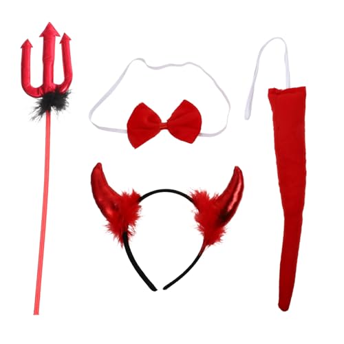 Vaguelly Halloween Teufelshörner Haarreif Teiliges Cosplay Set mit Elastischem Roten Teufelshorn für Damen Herren Leichter Glänzender Kopfschmuck für Party und Karneval Vaguelly Halloween Teufelshörner Haarreif Teiliges Cosplay Set mit Elastischem Roten Teufelshorn für Damen Herren Leichter Glänzender Kopfschmuck für Party und Karneval von Vaguelly
