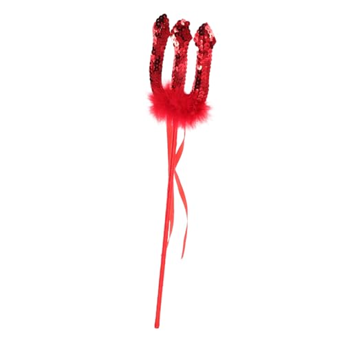 Vaguelly Halloween Teufelstrident Kostümzubehör Rote Glitzer Cosplay Requisite Leicht Für Männer Und Frauen Partyaccessoire von Vaguelly