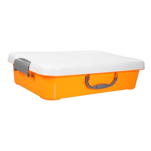 Vaguelly Handliches Sandspielzeug für Ergonomischem Griff und Deckel Tragbare Kunststoff-sandkastenbox für Drinnen und Draußen Robuster Kindersicherer Organizer für Sandspielzeug Jungen von Vaguelly