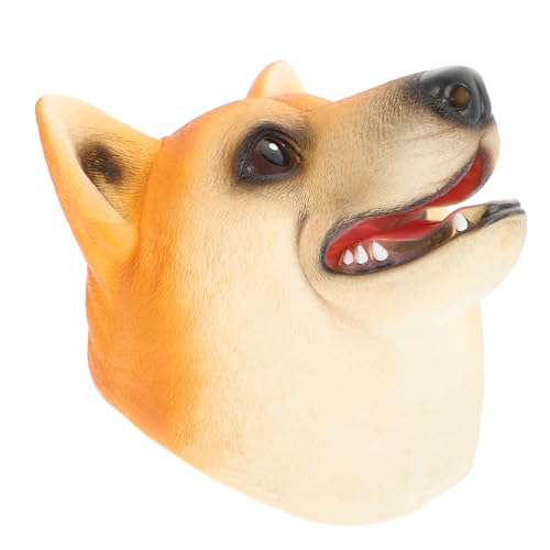Vaguelly Handpuppe Marionette Hundepuppe Dinosaurier-Fingerpuppen die Puppenfirma Puppen kinderpuppe Kinderparty Hand Puppet Hundekopfpuppen Partygeschenke Vinyl Orange von Vaguelly