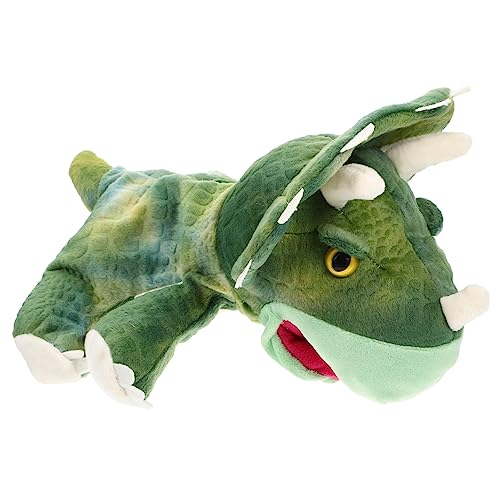Vaguelly Handpuppe Plüsch Handpuppe Dinosaurier Niedlich Gefüllt Interaktiv Kindergarten Dinosaurier Kinderspielzeug Kinderzubehör Bezaubernde Handpuppe Puppen Lustige Plüschpuppe Grün von Vaguelly