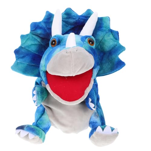 Vaguelly Handpuppe Plüsch Handpuppe Tragen Roboter Puppen Ausgestopft Tiere Dinosaurier Marionette Lustige Plüschhandpuppe Kinderaccessoire Blue von Vaguelly