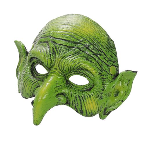 Vaguelly Hexenmaske Halloween -Kostüm Cosplay-Horror-Maske Halloween-Kostüme für Erwachsene gefälschte Maske halloween hexen halloween horror Halloween-Gefallen Party-Maske PU-Schaum Green von Vaguelly