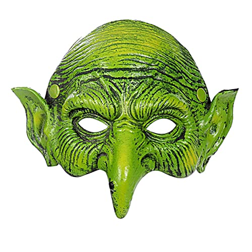 Vaguelly Halloween Halbmaske Grüne Hexenmaske Für Partys Realistisch Und Komfortabel Für Halloween-kostüme Und Gruselige Feiern von Vaguelly
