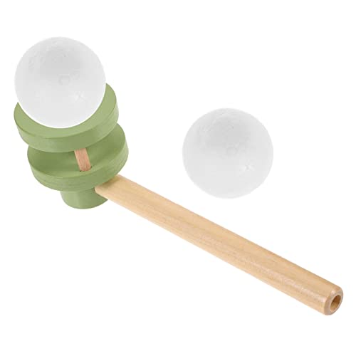 Vaguelly Holz Blasball Grün Schwebender Ball für Party Favor Motorisches Lernspiel Koordination und Eltern Junge Mädchen Interaktion Sicheres Outdoor von Vaguelly