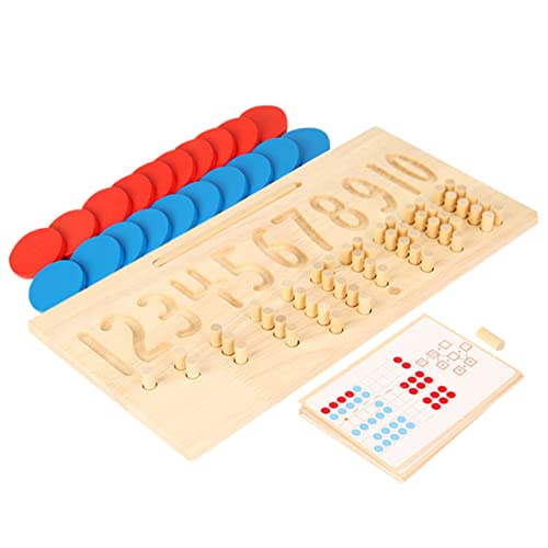 Vaguelly Holz Lernspielzeug Digitales Zahlen Steckspiel Farberkennung Kognitives Vorschulspielzeug Fördert Feinmotorik Hand Auge Koordination Kindergarten Lernhilfe von Vaguelly