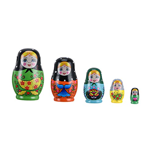 Vaguelly Holz Matryoshka Puppen Teiliges Russische Nesting Doll Handbemalt für Dekoration Geeignet von Vaguelly