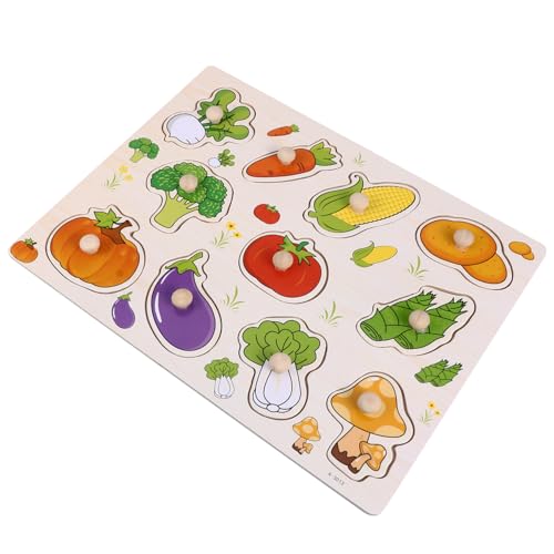 Vaguelly Holz Puzzle für Kleinkinder Farbenfrohes Leichtes Holzspielzeug Pädagogisches Jigsaw Lernspielzeug für Frühkindliche Fördert Geduld und Feinmotorik Geeignet für Jungen und Mädchen von Vaguelly