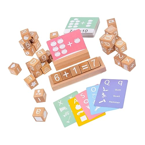 Vaguelly Holz Zahlen Bausteine Set für Frühes Lernspielzeug aus Hochwertigem Holz Fördert Kognitive Fähigkeiten und Motorische Entwicklung Pädagogisches zur Einschulung und Vorschule von Vaguelly