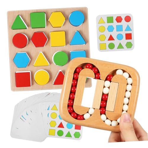 Vaguelly Holz-puzzleset für Senioren Geometrische Memory-Puzzles aus Holz für Ältere Erwachsene Kognitive Trainingsspiele zur Gedächtnisförderung und Hand-Auge-koordination Langlebig für von Vaguelly
