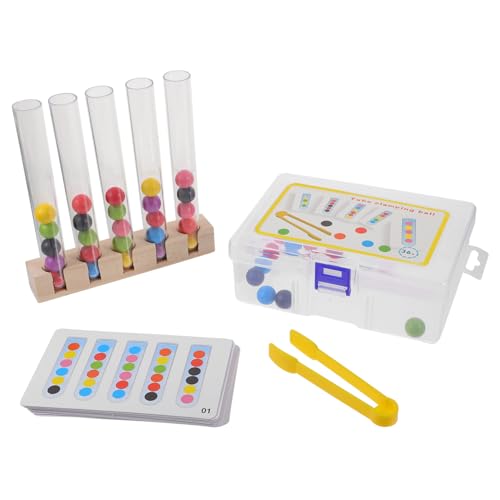 Vaguelly Holzperlen Lernspielzeug mit Pinzette und Reagenzglas Montessori Motorikspielzeug für Handliche Fördert Feinmotorik Hand Auge Koordination und Logisches Buntes Sortierspiel von Vaguelly