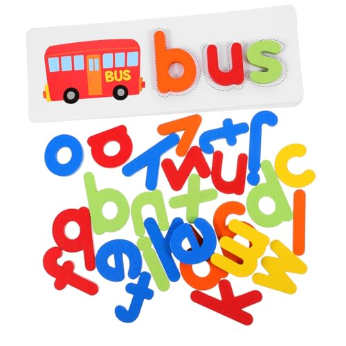 Vaguelly Holzpuzzle Buchstaben Alphabet Lernspiel für Vorschulkinder Fördert Kognitive Fähigkeiten und Buchstabenerkennung Sicheres und Langlebiges Material Bildschirm von Vaguelly