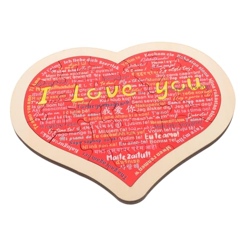 Vaguelly Holzpuzzle Herzform Dich DIY Puzzle für Perfektes Valentinstagsgeschenk für Eltern und Pädagogisches Holzspielzeug von Vaguelly