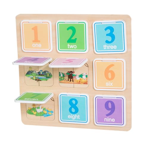 Vaguelly Holzpuzzle für Kleinkinder Pädagogisches Tier Puzzle aus Holz Zahlenbrett Lernspielzeug für Kleinkinder Motorischen Fähigkeiten und Frühkindlichen Bildung von Vaguelly