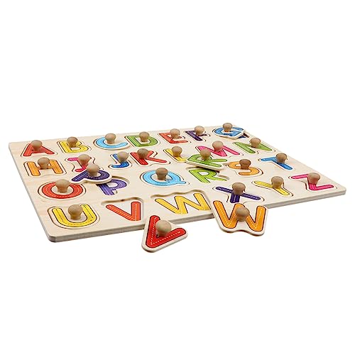 Vaguelly Holzpuzzle für Kleinkinder Pädagogisches und Kreatives Lernspielzeug mit Bunten Buchstaben Fördert Feinmotorik und Spielerisches Lernen für Jungen und Mädchen von Vaguelly