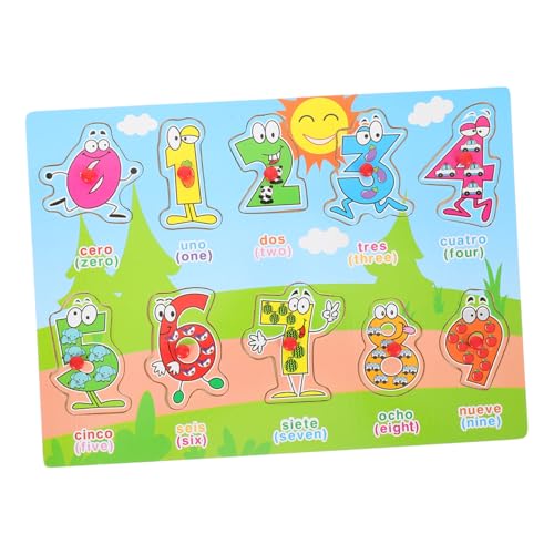 Vaguelly Holzpuzzle für Kleinkinder Spanisches Lernspielzeug mit Bunten Illustrationen für Frühes Lernen Logischem von Vaguelly