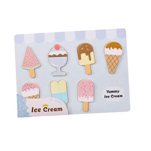 Vaguelly Lernspielzeug Für Die Vorschule – Eiscreme-Puzzle Aus Holz Mit Formen – Lernspielzeug Für Jungen Und Mädchen – Reisespielzeug Für Babys von Vaguelly