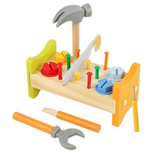 Vaguelly Set Mit Holzhämmerpflöcken Lernwerkzeugbank Für Kinder Mit Hammer von Vaguelly
