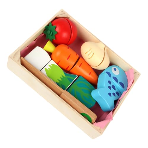 Vaguelly Kinderküchen-Set Aus Holz Kochspielzeug Für Kinder Obst Frühstück Snack Dessert Spielküche Schneidespielzeug Pädagogisches Interaktives Spielzeug Für Jungen Und Mädchen von Vaguelly