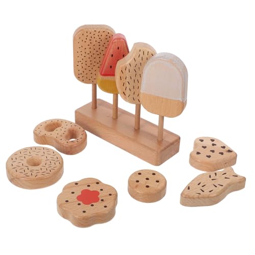Vaguelly Holzspielzeug Set Küche mit Eiscreme Donut EIS Lutscher und Ei Realistisches Simulation Spielset für Kleinkinder Kreatives Rollenspiel Zubehör für Kinderküche und Party Dekoration Vaguelly Holzspielzeug Set Küche mit Eiscreme Donut EIS Lutscher und Ei Realistisches Simulation Spielset für Kleinkinder Kreatives Rollenspiel Zubehör für Kinderküche und Party Dekoration von Vaguelly